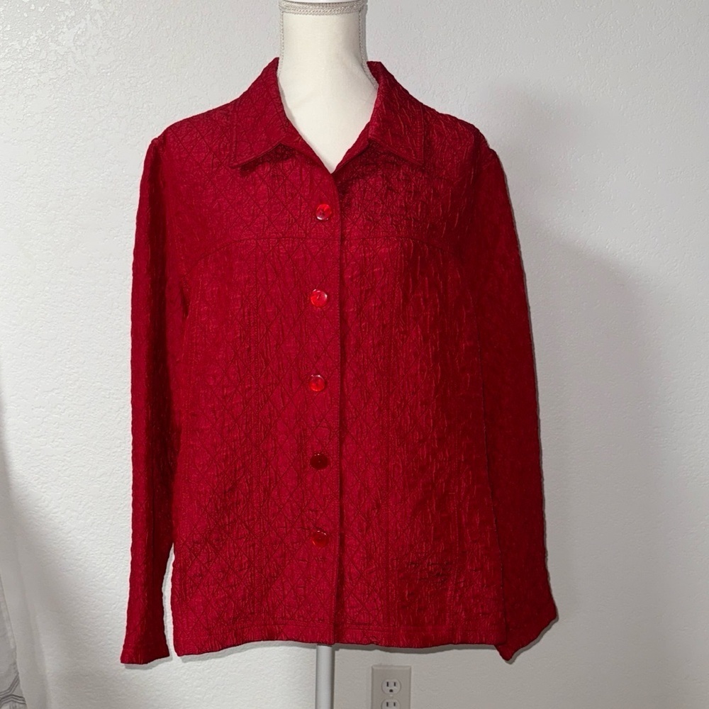 TANJAY Red Textured Women's Jacket XL